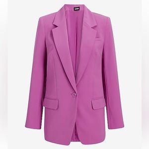 🆕 Express One Button Cinched Back Boyfriend Blazer